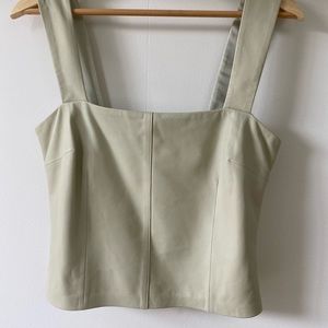 Vince leather sage green top